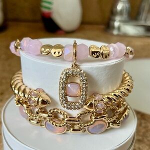 Bomb Party Easy To Miss Me Spring 2025 Pink & Gold Bracelet Stack